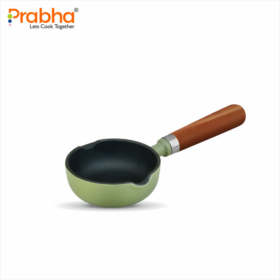 Castella Light Cast Iron 12cm Tadka Pan - Induction Bottom, Pea Green