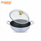 Castella Light Cast Iron 24cm (2.5L) Kadhai with Lid - Induction Bottom, Purple