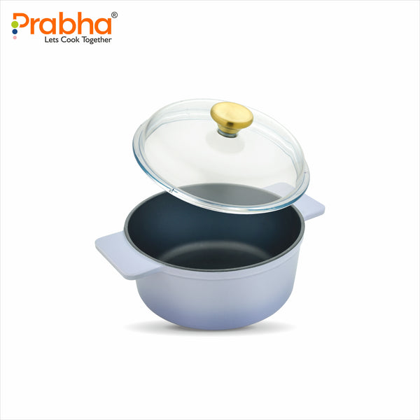 Castella Light Cast Iron 16cm (1.2L) Casserole with Lid - Induction Bottom, Purple