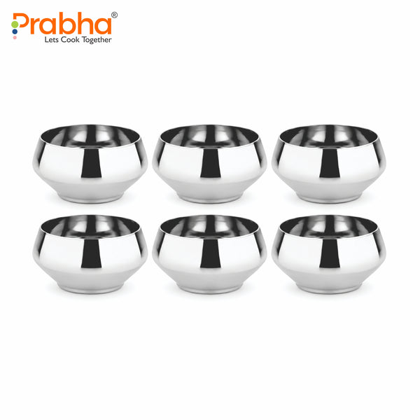 Stainless Steel BMW Vati, Bowl (Katori) Set of 6 Pcs