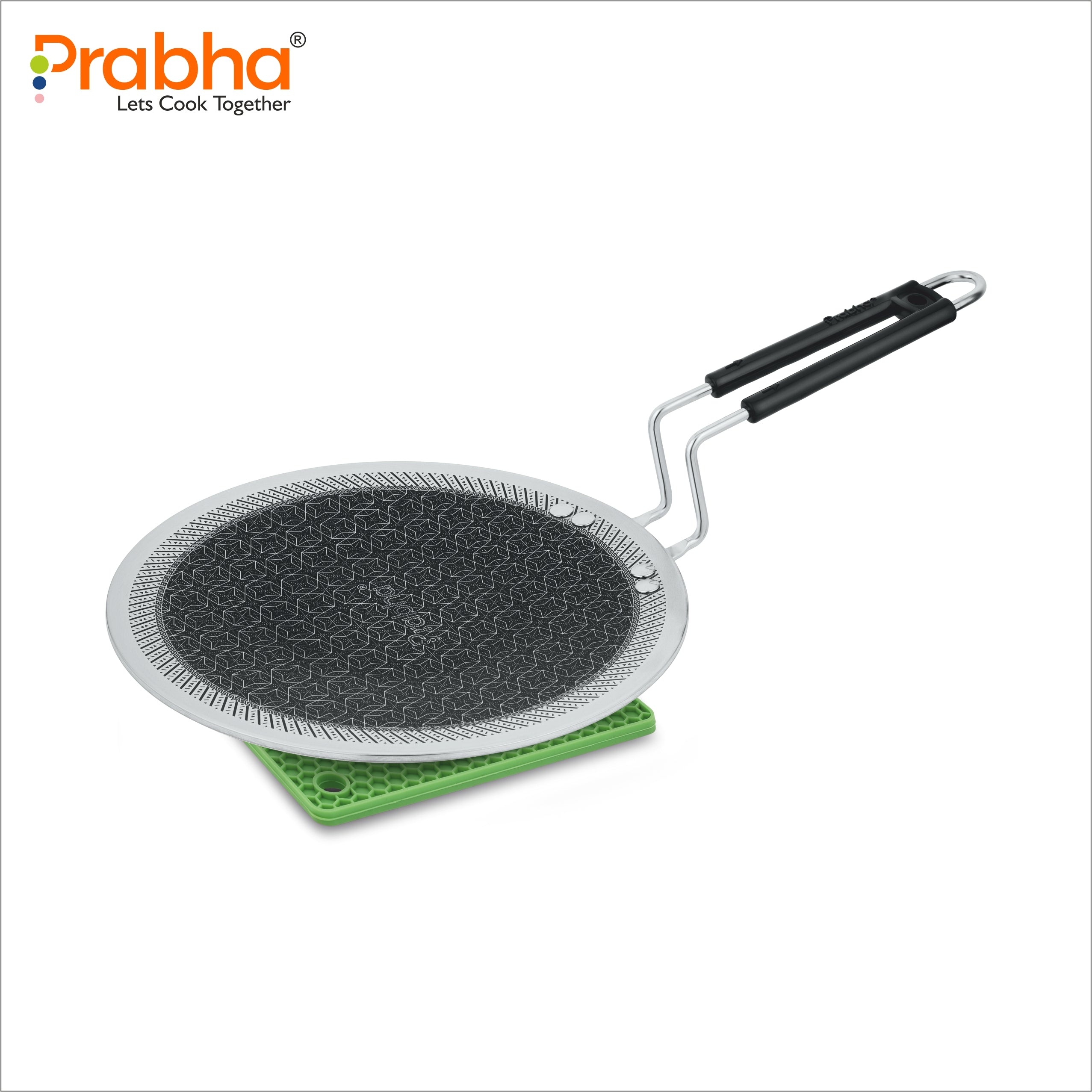 Tri-Ply Hexa Cube Stick-Resistant Roti Tawa Induction Friendly