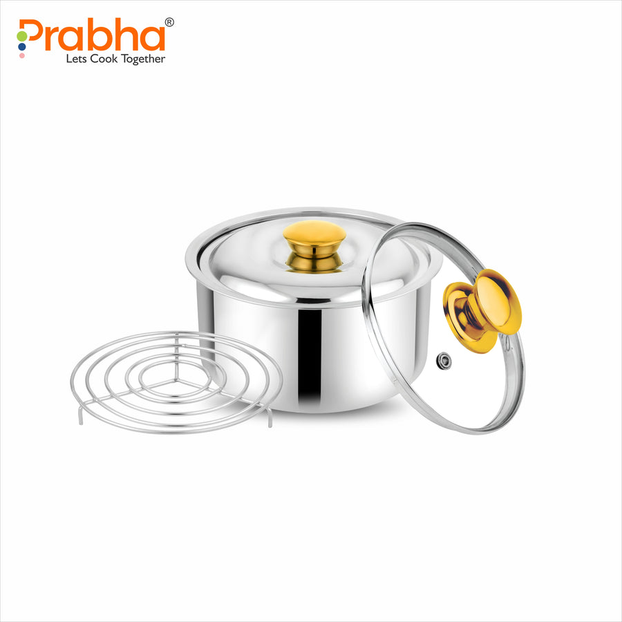 Annapurna Casserole Plain With Steel & Glass Lid