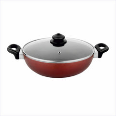 Astrid Nonstick Deep Kadhai With Glass Lid