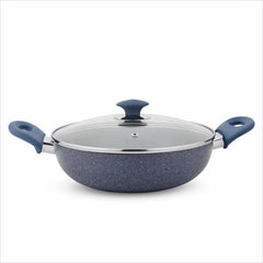 Stella Nonstick Deep Kadhai With Glass Lid