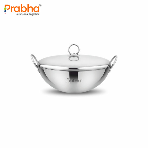 Prima Triply Capsule Bottom Kadhai With Lid