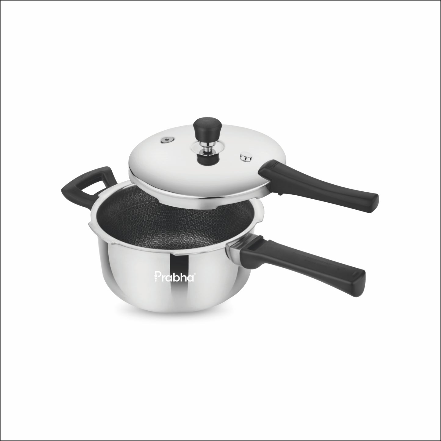 Triply Hexa Cube Stick Resistant Pressure Cooker with Honeycomb Surface