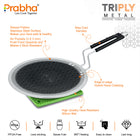 Tri-Ply Hexa Cube Stick-Resistant Roti Tawa Induction Friendly