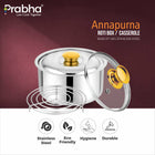 Annapurna Casserole Plain With Steel & Glass Lid