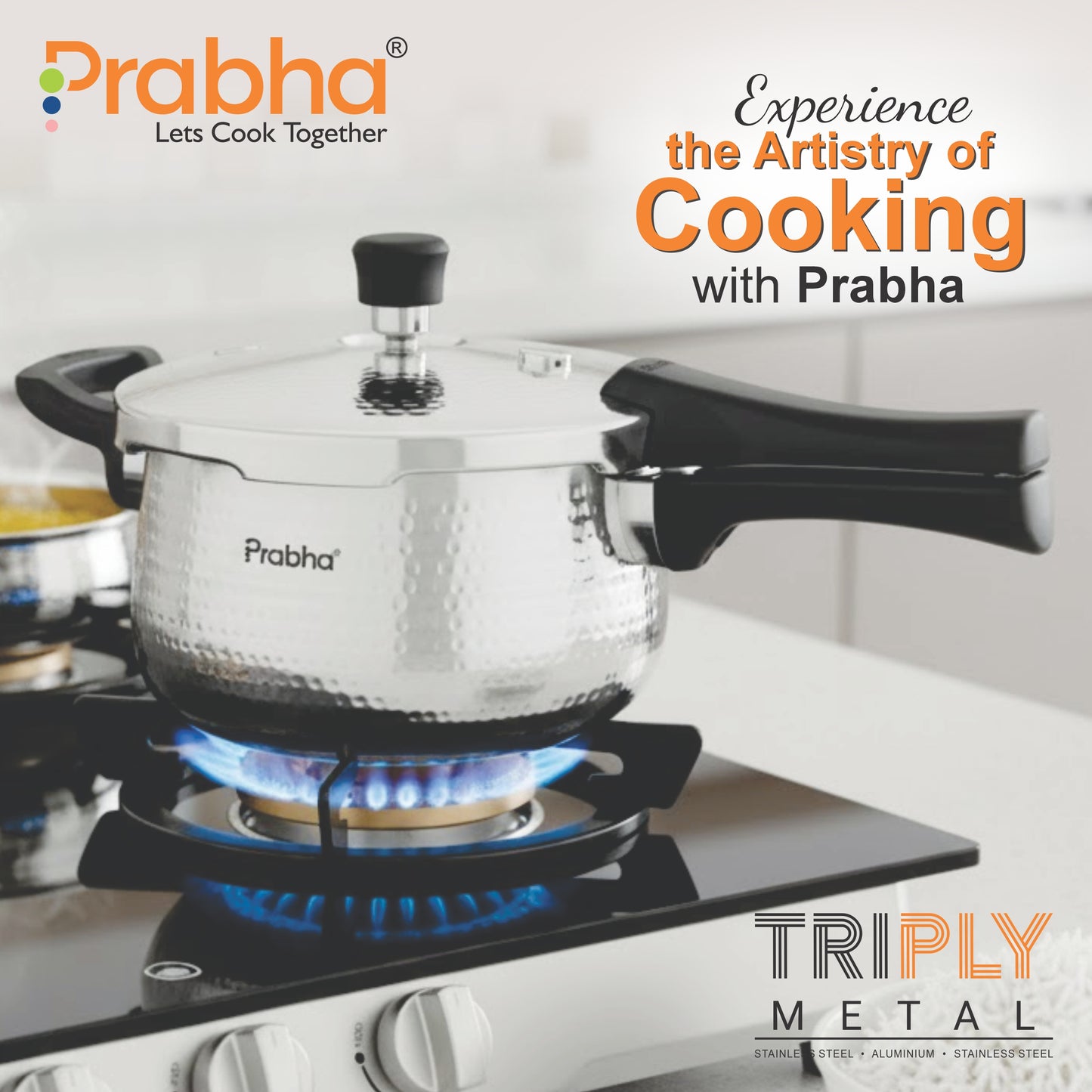 Triply Kalash Pressure Cooker Hammered