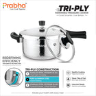 Triply Whizz Plus Hammered Pressure Cooker With Steel & Glass Lid