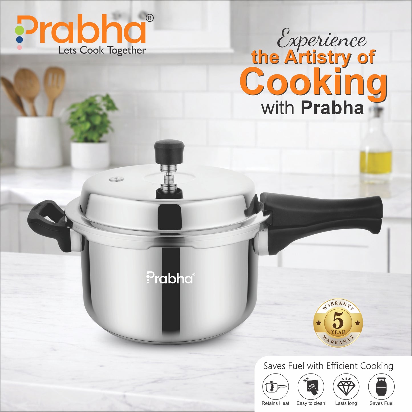 Vista Stainless Steel IB Outer Lid Pressure Cooker