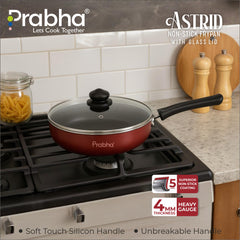 Astrid Nonstick Deep Frypan With Glass Lid