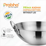 Load image into Gallery viewer, Prima Triply Capsule Bottom Kadhai Without Lid
