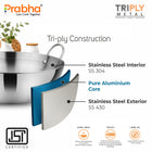 Prima Triply Capsule Bottom Kadhai With Lid