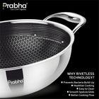 Tri-ply Hexa Cube Kadhai With Lid With Honeycomb Surface