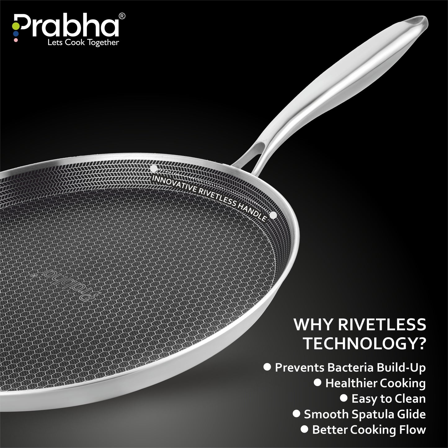 Tri-Ply Hexa Cube Stick-Resistant Dosa Tawa Induction Friendly