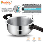 Tri-Ply Whizz Plus Pressure Pan with Steel & Glass Lid