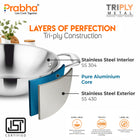 Prima Triply Kadhai Flat Bottom With Lid