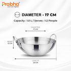 Prima Triply Capsule Bottom Kadhai Without Lid