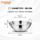 Prima Triply Capsule Bottom Kadhai Without Lid