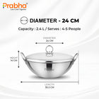Prima Triply Capsule Bottom Kadhai With Lid