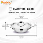 Prima Triply Kadhai Flat Bottom With Lid