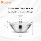 Prima Triply Capsule Bottom Kadhai With Lid