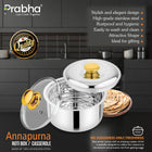 Annapurna Casserole Plain With Steel & Glass Lid