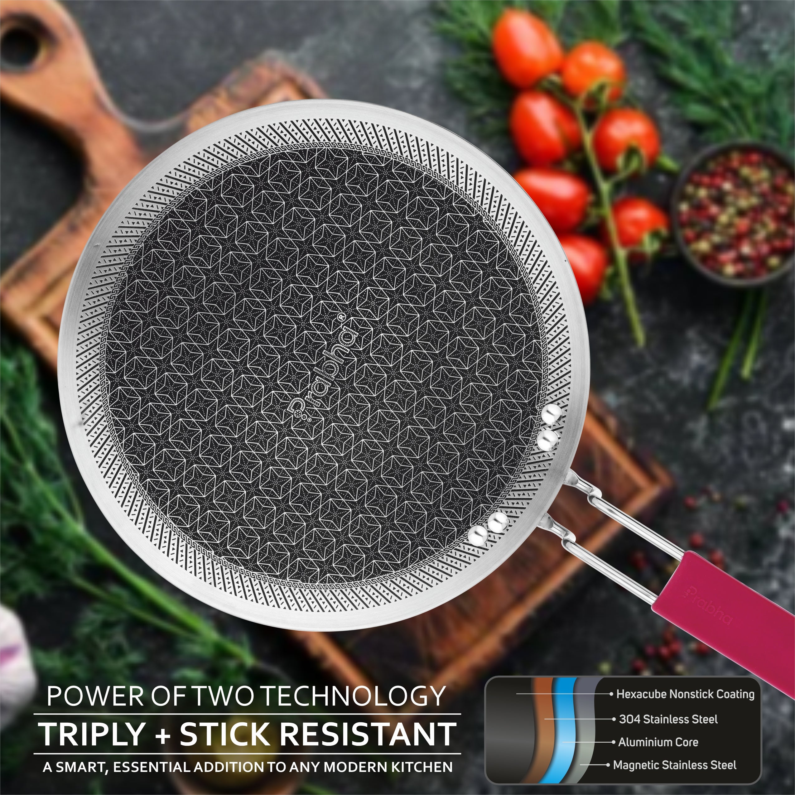 Triply Hexa Cube Plus Roti Tawa