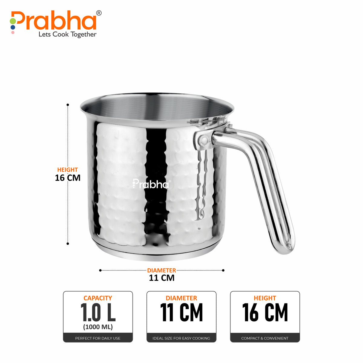 Xenon IB Hammered Milkpot Without Lid