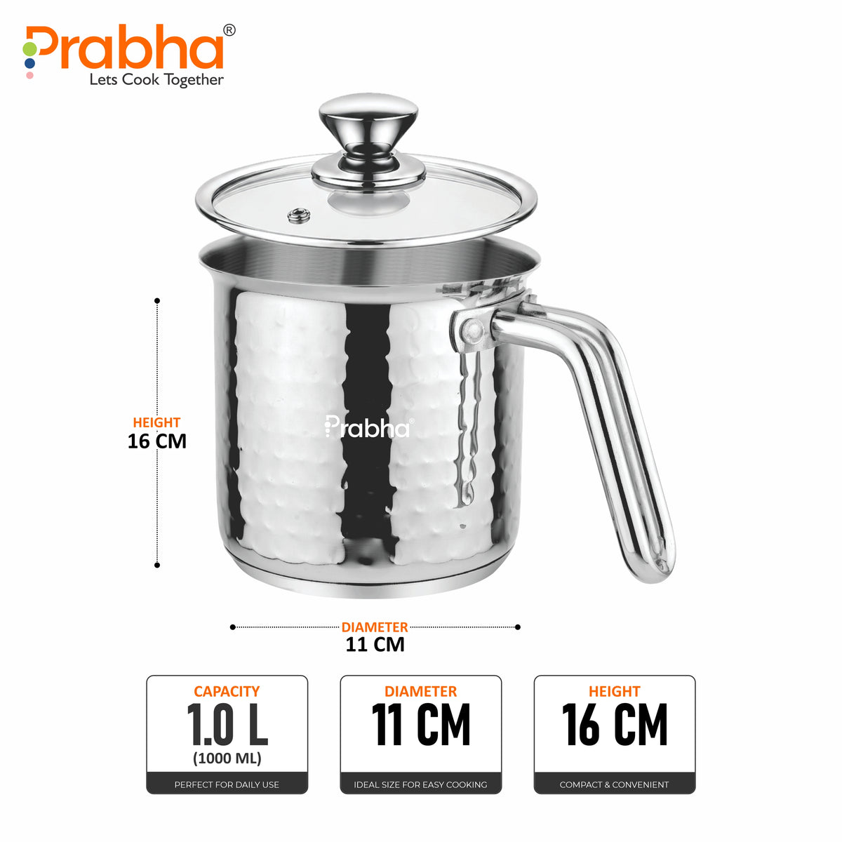 Xenon IB Hammered Milkpot With Lid