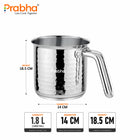 Xenon IB Hammered Stainless Steel Milk Pot Without Lid | Induction Compatible Milk Boiler