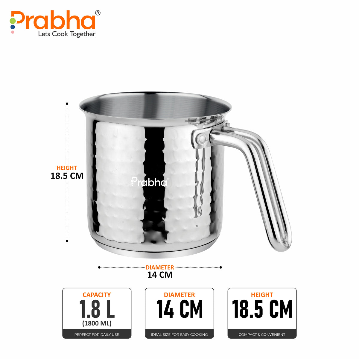 Xenon IB Hammered Milkpot Without Lid