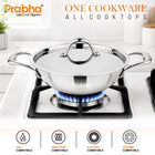 Prima Triply Kadhai Flat Bottom With Lid