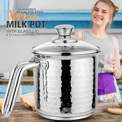 Xenon IB Hammered Milkpot With Lid
