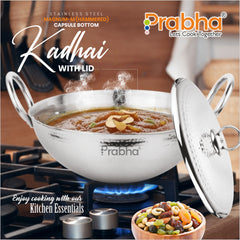 Magnum Capsule Bottom Hammered Kadhai With Lid