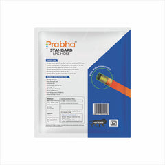 Prabha 1.5 M LPG Rubber Hose Pipe with Reinforced Steel Wire, ISI Certified (Orange) 7 Years Warranty (Hose Pipe Pouch Packing)