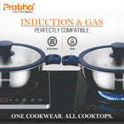 Omega Tri-Ply Extra Deep Frying Kadhai with Glass Lid | Premium Stainless Steel Oil Drainer Design