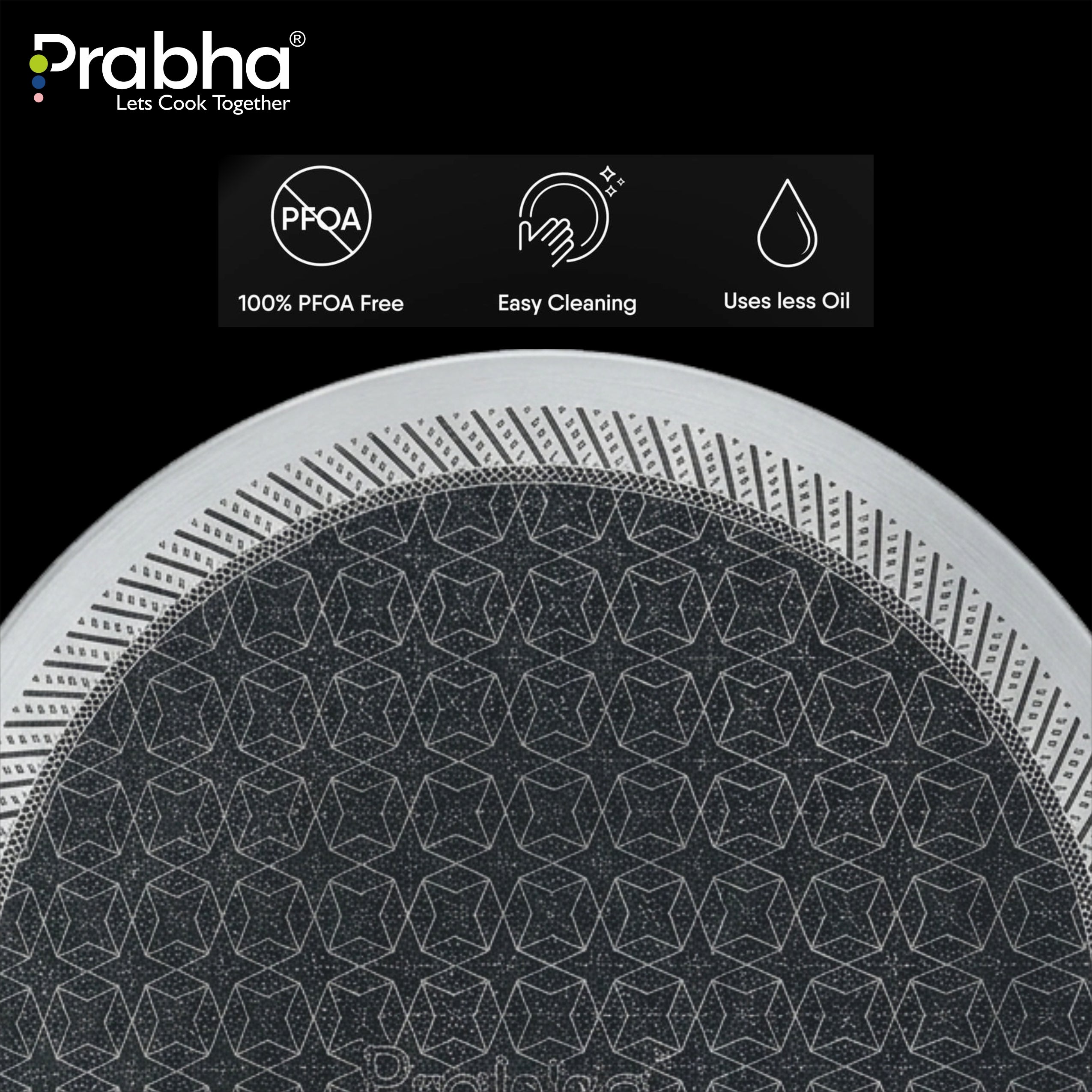 Tri-Ply Hexa Cube Stick-Resistant Roti Tawa Induction Friendly