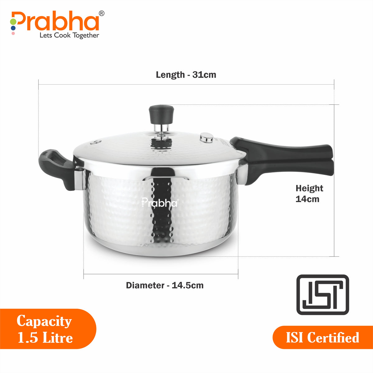 Triply Whizz Pressure Cooker Hammered