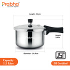 Triply Whizz Plus Pressure Cooker With Steel & Glass Lid