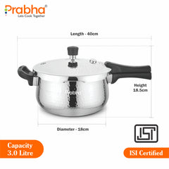 Triply Kalash Pressure Cooker Hammered