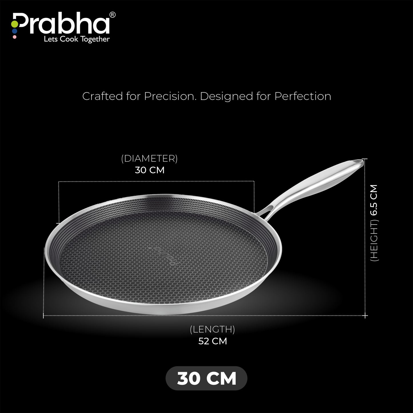 Tri-Ply Hexa Cube Stick-Resistant Dosa Tawa Induction Friendly
