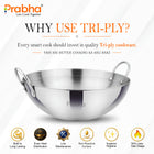 Prima Triply Capsule Bottom Kadhai Without Lid