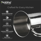 Xenon IB Hammered Stainless Steel Milk Pot Without Lid | Induction Compatible Milk Boiler