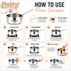 Prima Triply Stainless Steel Saucepan without Lid | Induction Compatible Cookware (Copy)
