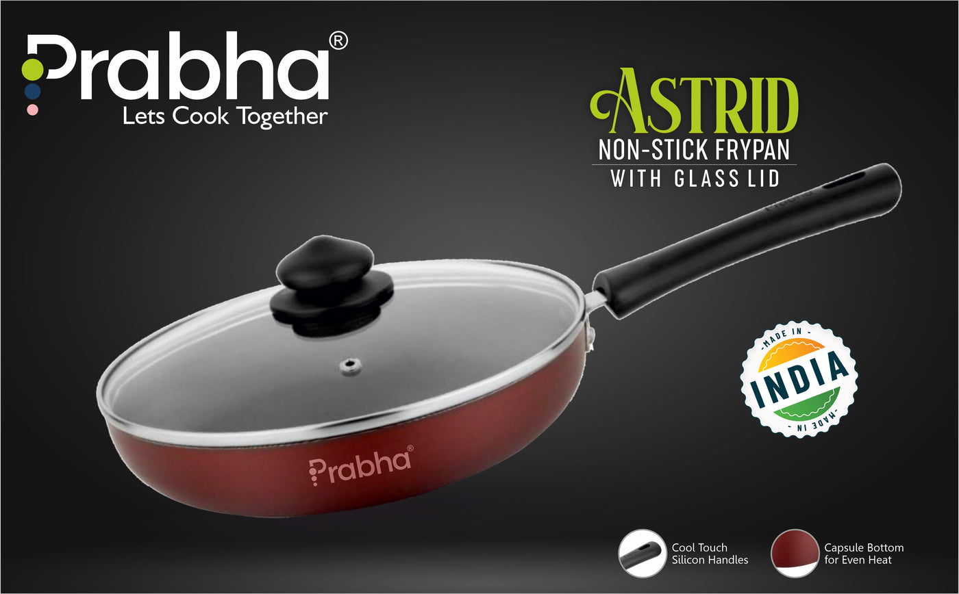 Astrid Nonstick Deep Frypan With Glass Lid