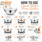Prima Triply Capsule Bottom Kadhai With Lid
