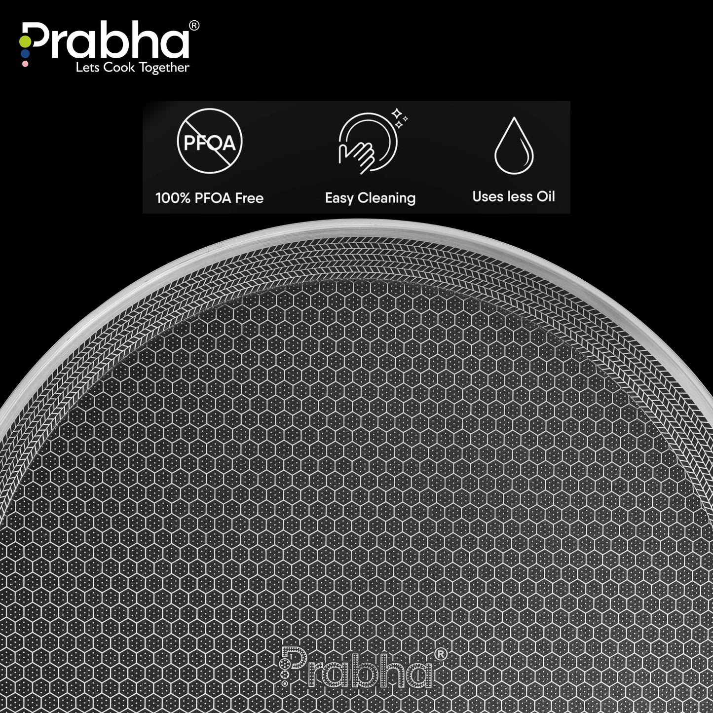 Tri-Ply Hexa Cube Stick-Resistant Dosa Tawa Induction Friendly