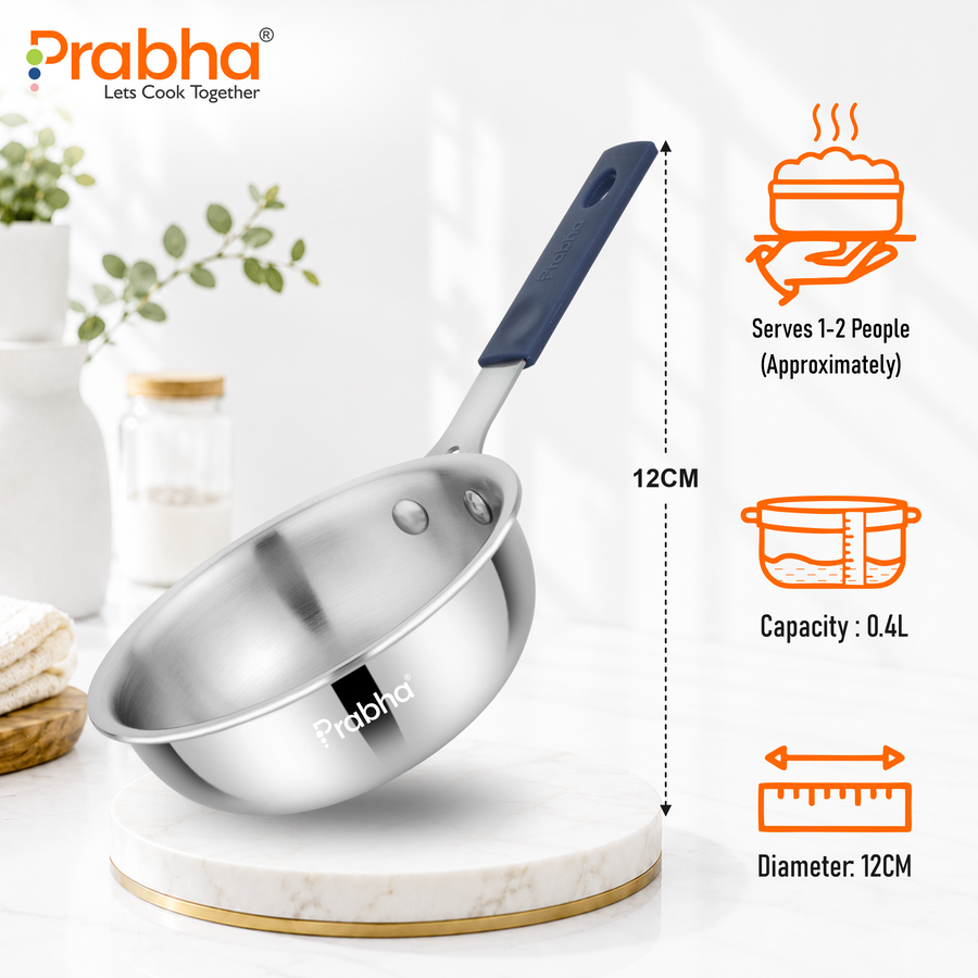 Omega Tri-Ply Mini Wok Without Lid
